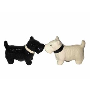Kissing Westland Scottish Terrier Dog Magnetic Salt & Pepper Shakers Read